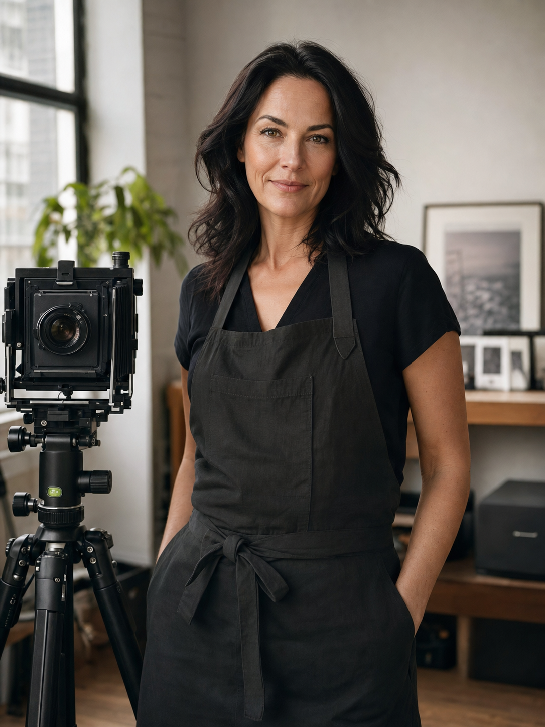 Chiara Moretti, fotografa titolare di Controstampa, ritratta nel suo studio a Biella