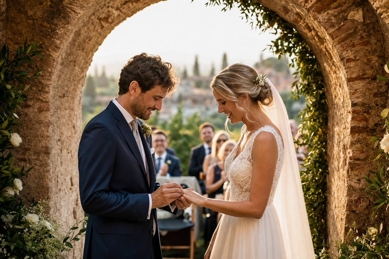 Fotografia di matrimonio durante la cerimonia in provincia di Biella